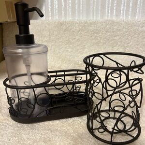 Kitchen Soap Set w/Sponge Holder, Soap Dispenser and Organizer & Cup Holder